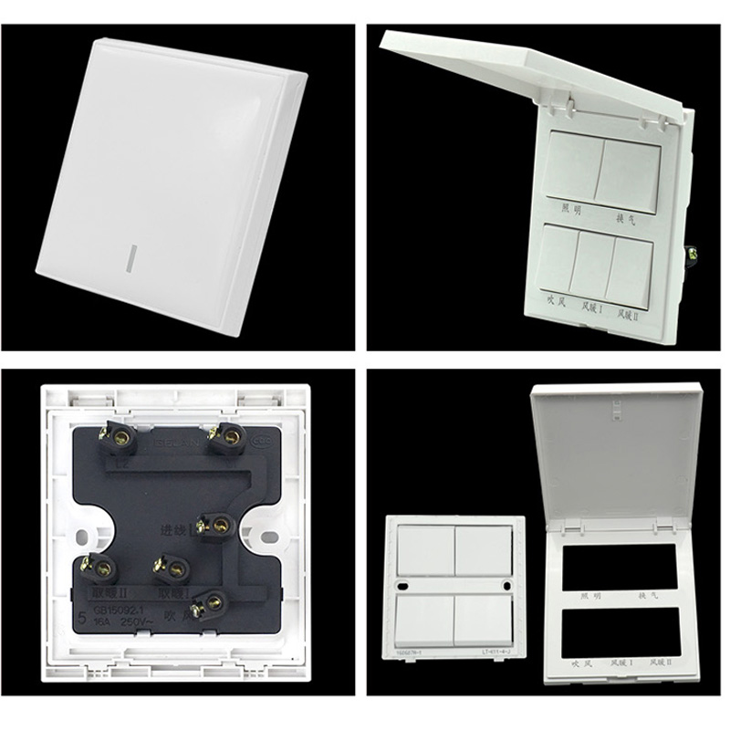 gelan 浴霸开关86型五开翻盖通用带盖16A浴室卫生间翻盖开关面板 - 图2