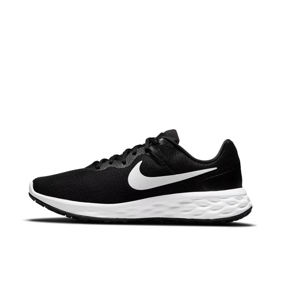 耐克/NIKE REVOLUTION 6黑白男女情侣缓震透气跑步鞋 DC3728-003 - 图0