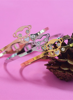 韩版钛钢百搭风动物情人节手环