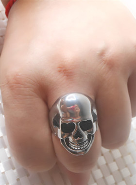 骷髅头钛钢时尚个性风防身戒指