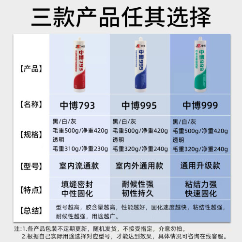 中性玻璃胶793 防水防霉快干 半透明硅酮密封胶胶水强力速干型 - 图0