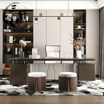 Modern New Chinese Desk Solid Wood Light Extravagant Boss Table Brief President Desk Chair Portfolio Manager Big Bandae