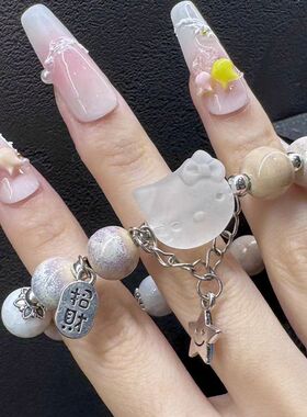 2026新品招财纳福kt猫手链猫咪小众精致网红串珠闺蜜可爱手串