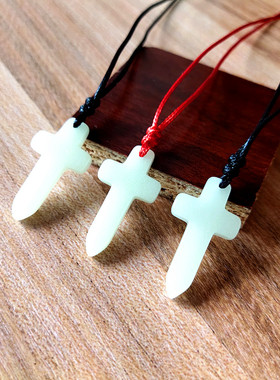 十字架项链女男夜光平安吊坠