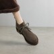 Retro round toe nubuck genuine leather British style Martin boots for women