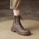 Thick-soled, thick-heeled Martin boots, retro, round toe, British style