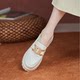 Thick-soled British soft leather soft-soled slip-on loafers for women