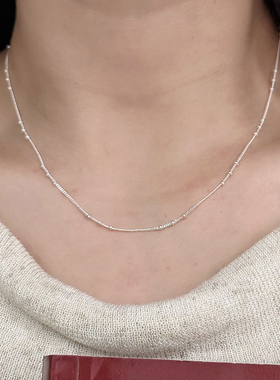 通体S925纯银圆珠裸链素链