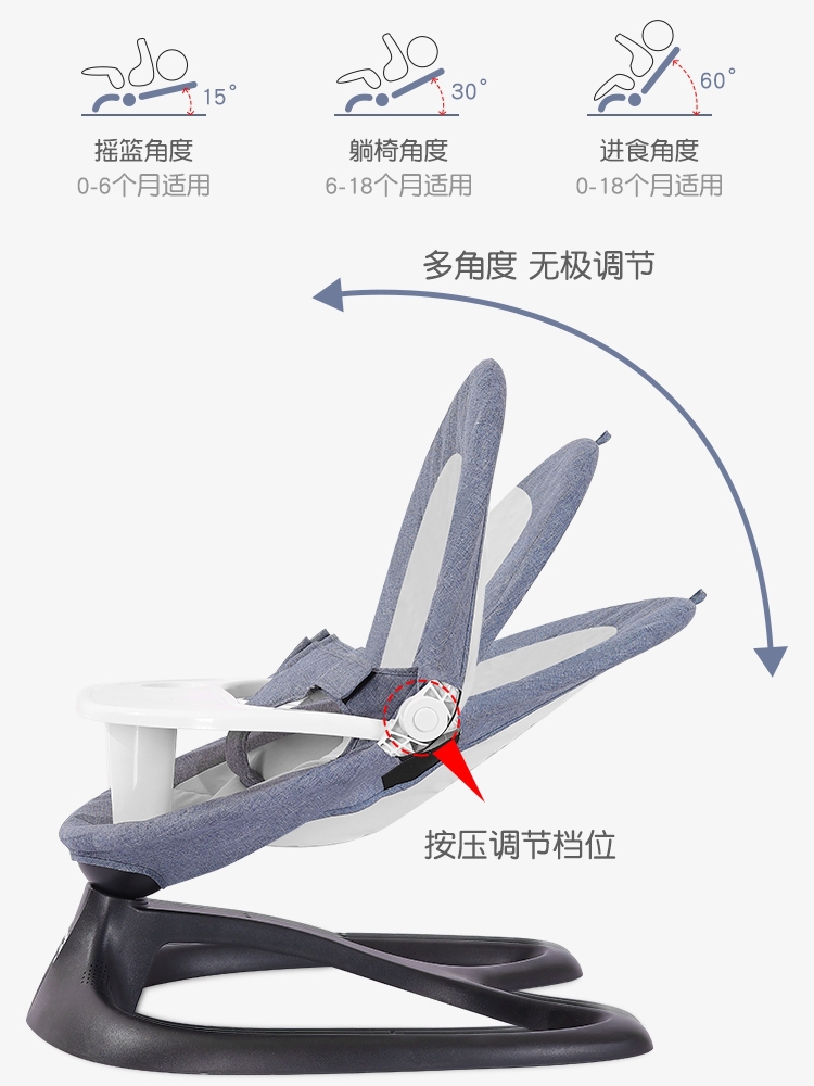 婴儿电动摇摇椅哄娃神器新生儿宝宝哄睡摇篮床带娃睡觉安抚椅躺QQ - 图2