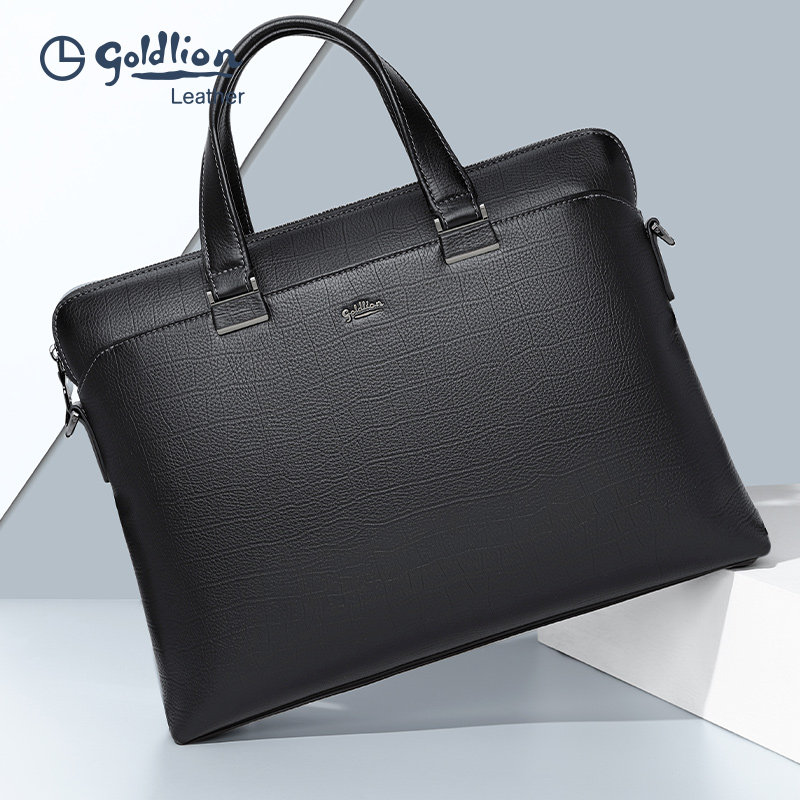 金利来手提包真皮大容量男士包包 金利来箱包男士包袋