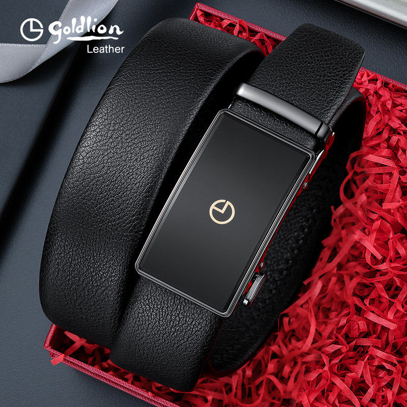 金利来轻奢质感皮带男士真皮自动扣新款商务潮流腰带头层牛皮裤带