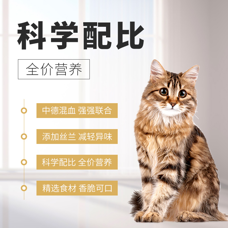 wanpy顽皮猫粮成猫增肥发腮全价营养成年猫粮4斤蓝猫英短专用猫粮-图2