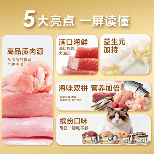 【交个朋友新势力爆款】顽皮白金猫罐头24罐主食罐零食罐 - 图0