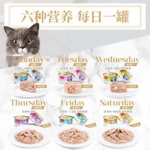 wanpy顽皮猫罐头泰国进口经典猫零食猫咪湿粮鱼罐头成幼猫85g/罐 - 图0