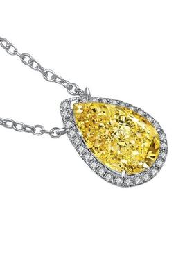 18K镶嵌培育粉钻项链高级珠宝首饰女款轻奢经典百搭S925银锁骨链