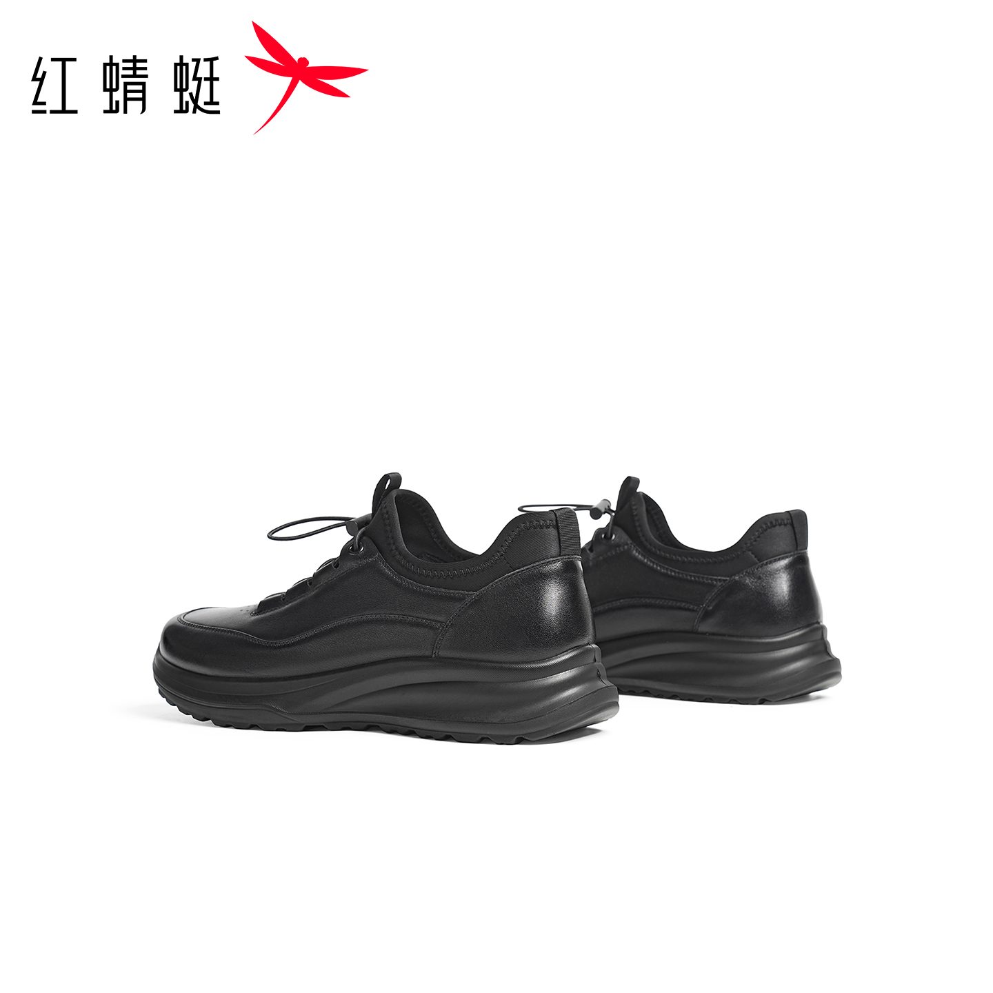 红蜻蜓休闲皮鞋2026春季新款男鞋真皮男士休闲运动鞋爸爸中年人鞋 - 图2