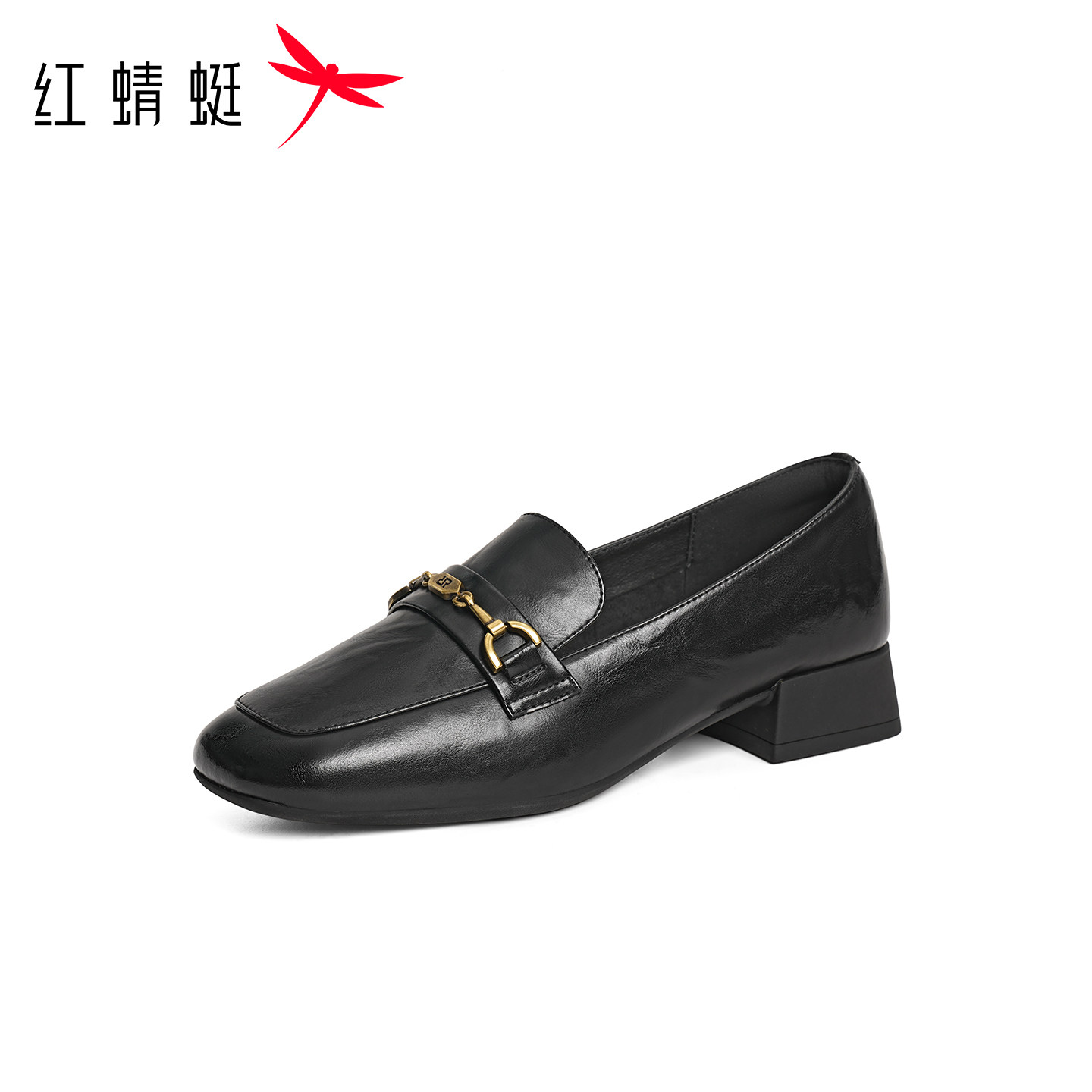红蜻蜓乐福鞋女春季新款女鞋黑色通勤单鞋气质妈妈鞋子中跟小皮鞋,淘宝优惠券,粉丝福利购,淘宝优惠卷