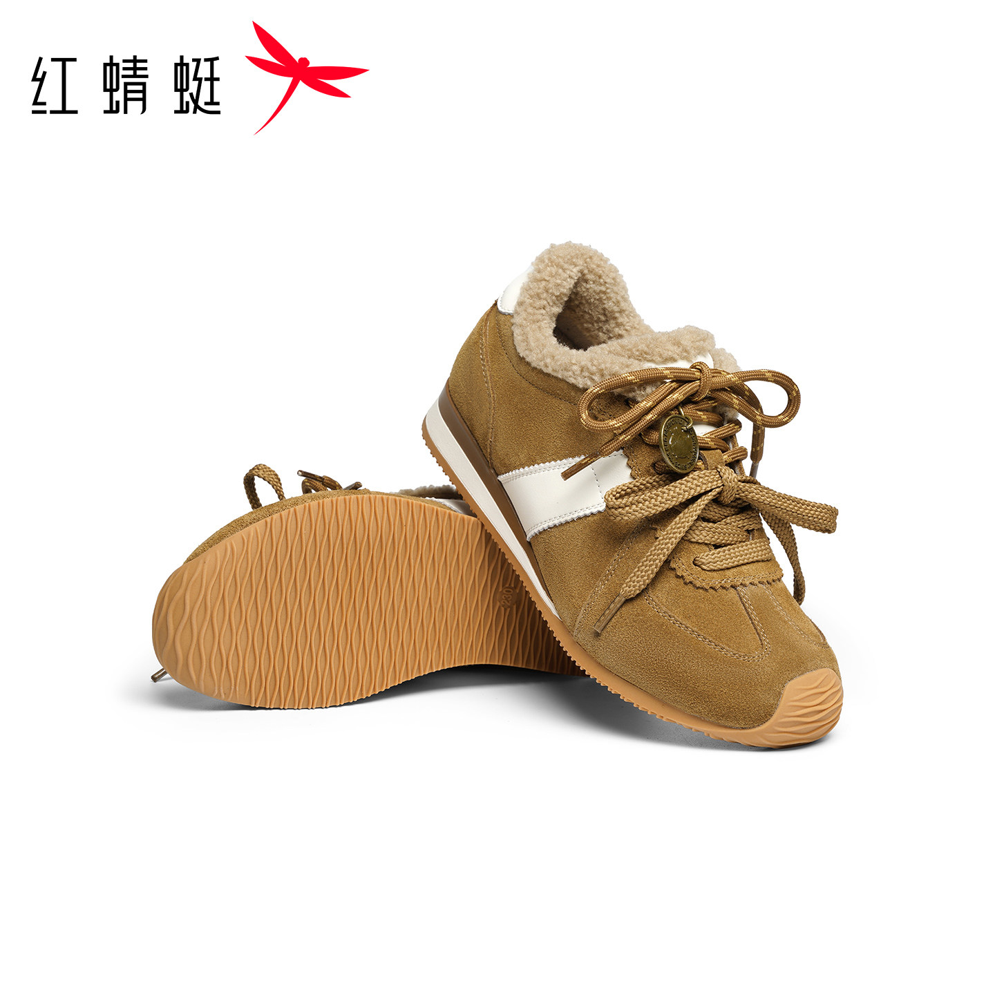 红蜻蜓德训鞋女鞋冬季内增高复古阿甘鞋加绒保暖时尚百搭休闲鞋女,淘宝优惠券,粉丝福利购,淘宝优惠卷
