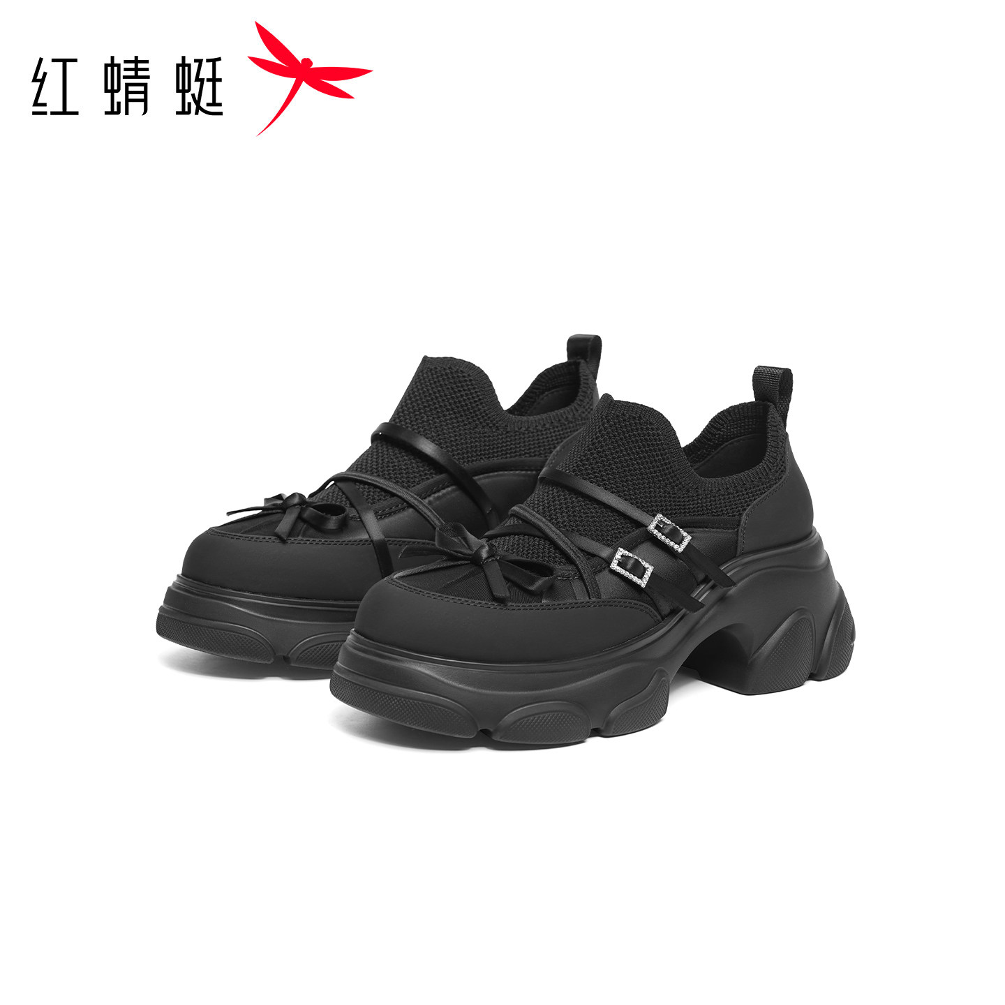 红蜻蜓老爹鞋2026春季新款女鞋厚底松糕时尚休闲鞋蝴蝶结休闲单鞋,淘宝优惠券,粉丝福利购,淘宝优惠卷
