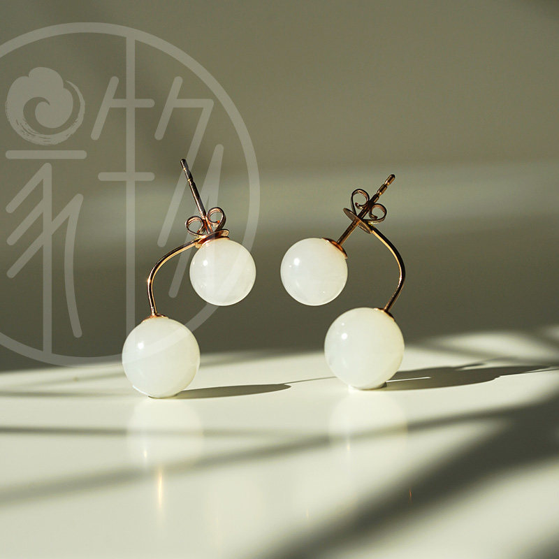 缘物和田玉白玉金镶玉耳钉耳环羊脂玉设计款耳环金镶玉设计款耳环,淘宝优惠券,粉丝福利购,淘宝优惠卷