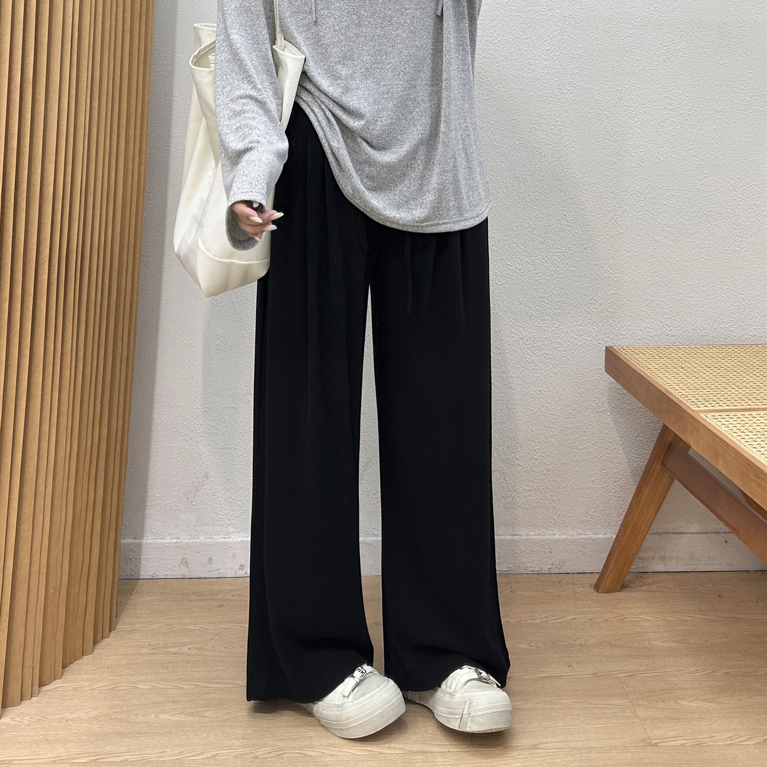 宛宛大码女装休闲裤宽松慵懒风秋新款高腰阔腿裤胖MM显瘦糯米裤子,淘宝优惠券,粉丝福利购,淘宝优惠卷