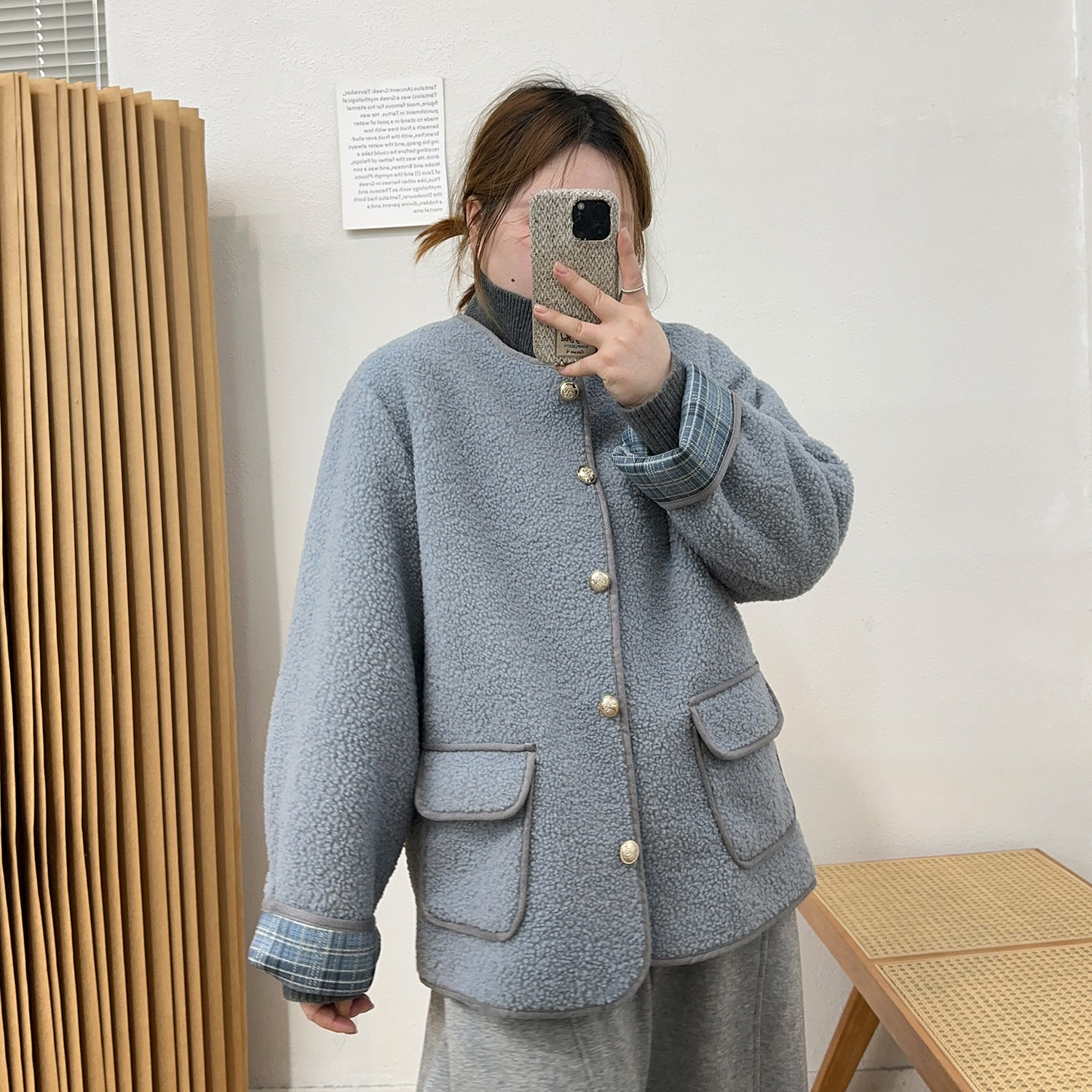 宛宛大码女装胖mm休闲风仿羊羔毛短外套女冬季保暖加厚毛毛绒外套,淘宝优惠券,粉丝福利购,淘宝优惠卷