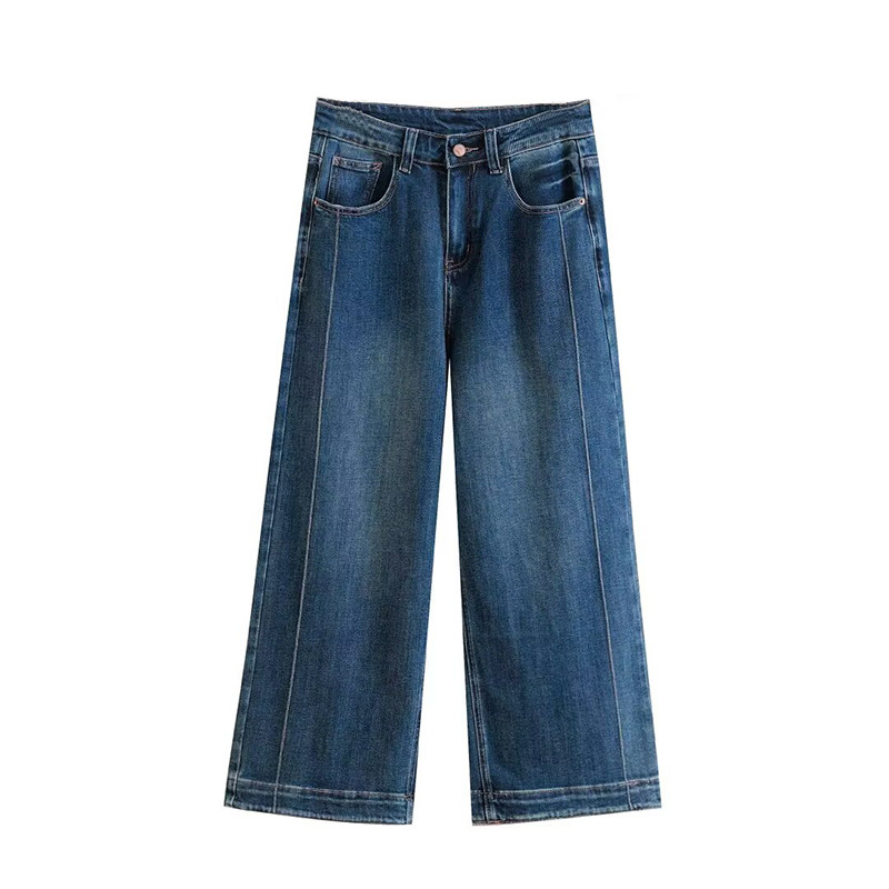 宛宛大码蓝色复古美式牛仔裤女秋季胖mm宽松高腰显瘦直筒阔腿裤子,淘宝优惠券,粉丝福利购,淘宝优惠卷