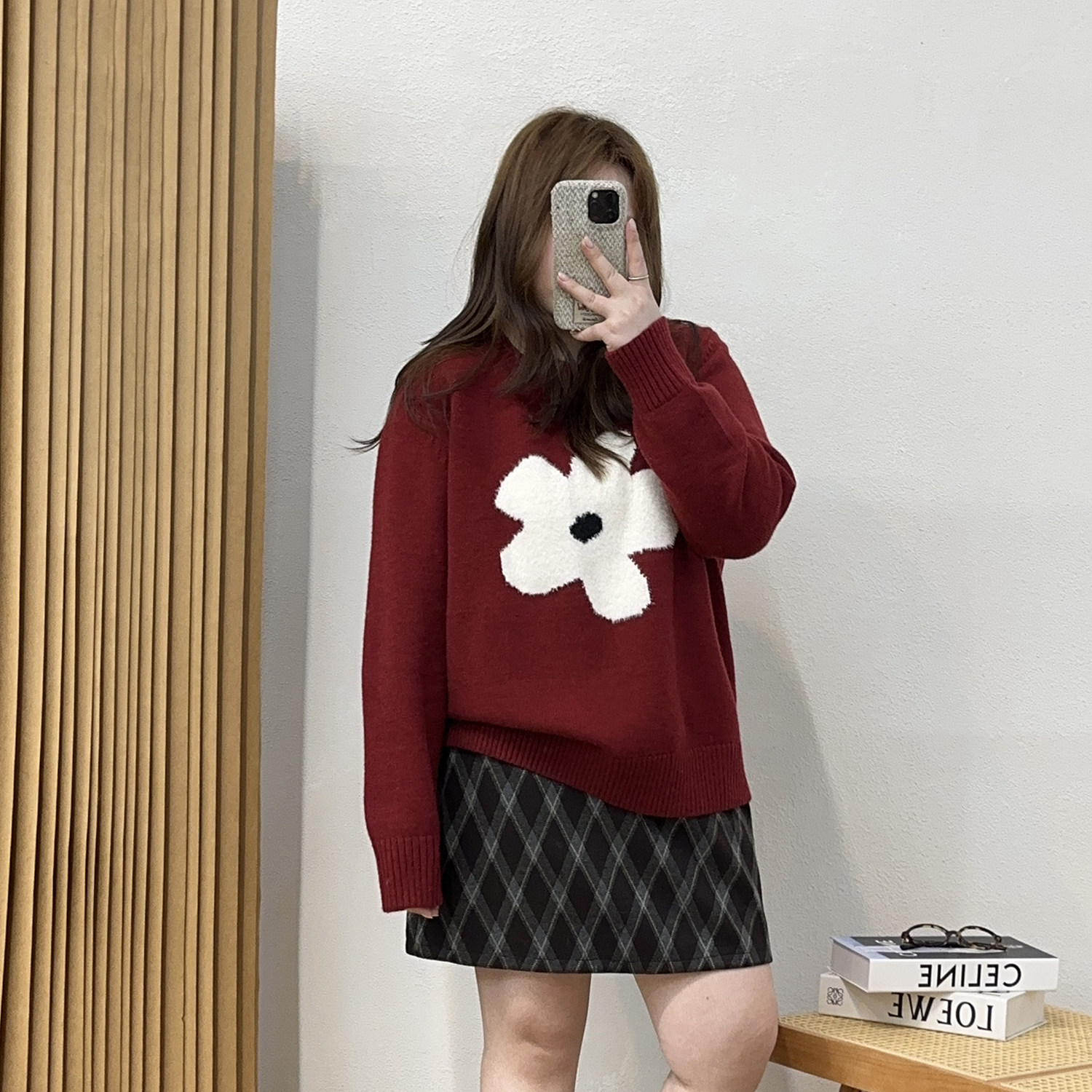 宛宛大码慵懒风软糯花朵休闲针织毛衣女秋冬胖mm显瘦宽松百搭上衣,淘宝优惠券,粉丝福利购,淘宝优惠卷