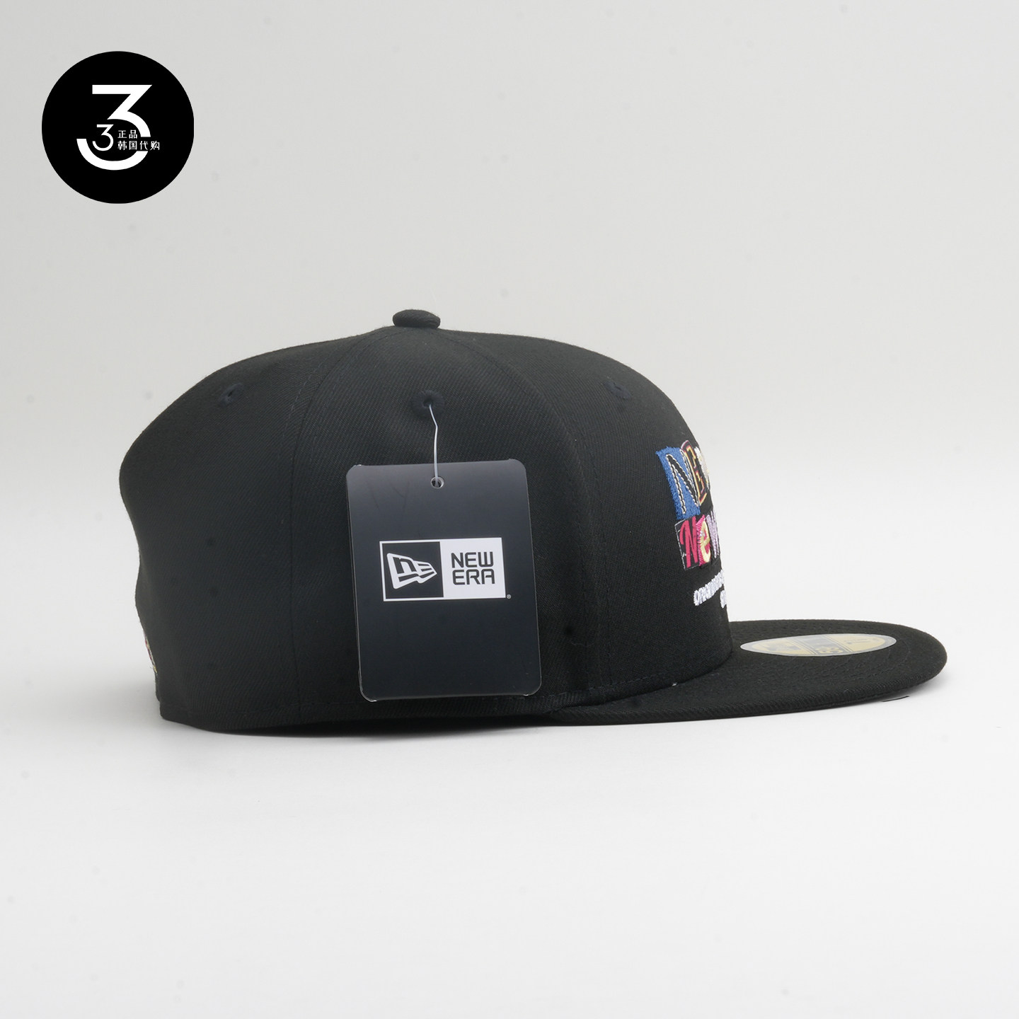韩国代购NEWERA纽亦华美式嘻哈拼贴工艺5950平沿全封闭棒球帽黑色,淘宝优惠券,粉丝福利购,淘宝优惠卷