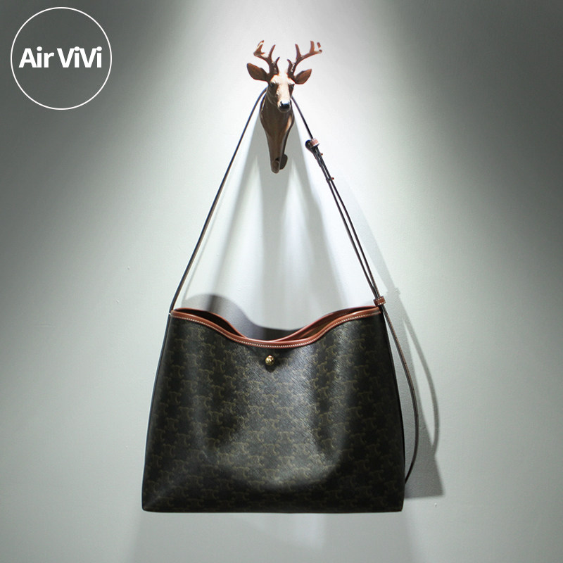 Airvivi-22S45-2025秋冬新款时尚老花水桶包腋下包斜挎包女包,淘宝优惠券,粉丝福利购,淘宝优惠卷