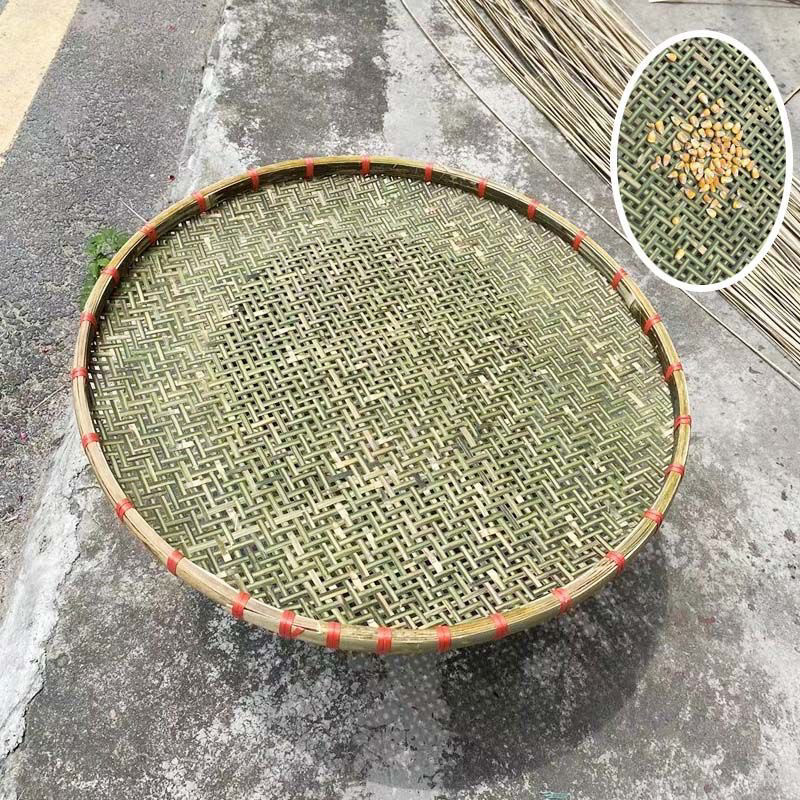 铜丝扎边竹编晾晒竹扁有孔筛子圆形竹簸箕家用编织手工竹制品竹筛,淘宝优惠券,粉丝福利购,淘宝优惠卷