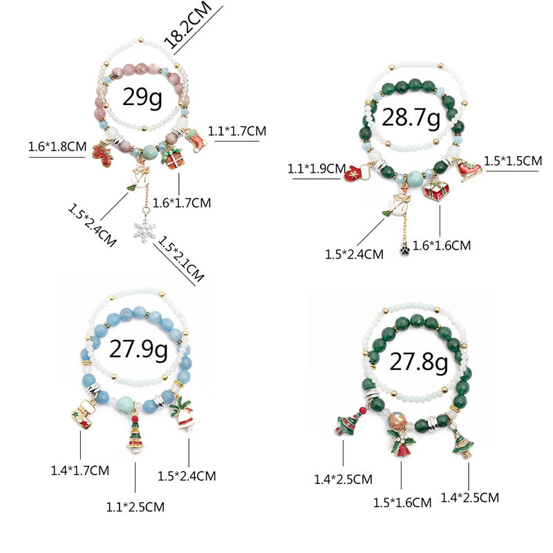 欧美合金滴油圣诞节系列手链 个性圣诞树圣诞老人袜珠珠手链热销,淘宝优惠券,粉丝福利购,淘宝优惠卷