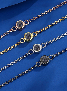 新款欧美风跨境伸缩微雕纳米投影手链100种语言我爱你简约女