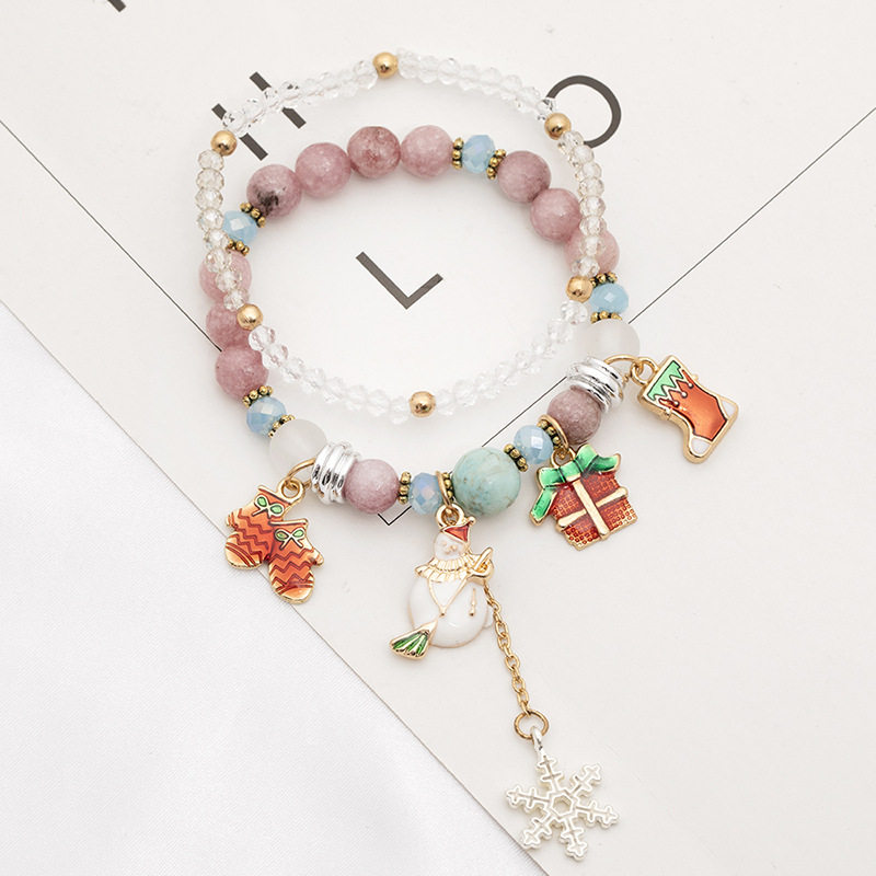 欧美合金滴油圣诞节系列手链 个性圣诞树圣诞老人袜珠珠手链热销,淘宝优惠券,粉丝福利购,淘宝优惠卷