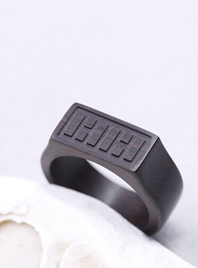 印章刻字手工情侣古典木戒指定制