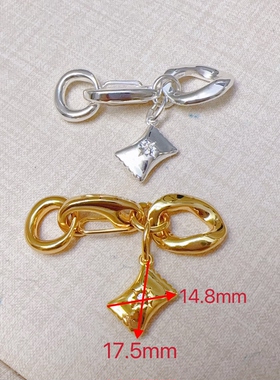 316钛钢精工真空镀18K金银色拉链头吊坠水晶手链diy饰品配件材料