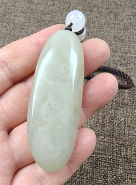 和田玉青海料青白玉把件原石保真