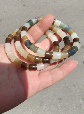 和田玉且末糖节节高升老型手链