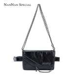 Оригинальная дизайнерская цепь, сумка через плечо, мобильный телефон, серебряная модная универсальная поясная сумка