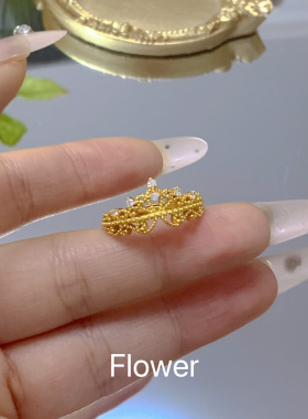 镂空蕾丝皇冠锆石开口戒指金店同款百搭女精致法式宫廷风指环