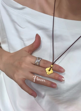 福禄寿喜吊坠小方块项链新中式平安扣长款编织绳无事牌百搭气质