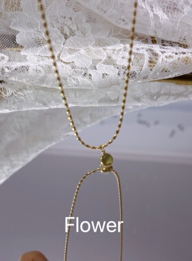 小绿豆猫眼石吊坠简约米粒链钛钢项链气质轻奢百搭时尚锁骨链