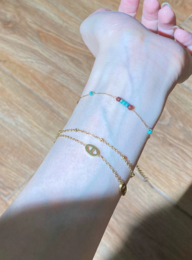 猪鼻子双层钛钢手链气质轻奢时尚简约ins风百搭不掉色叠戴手饰