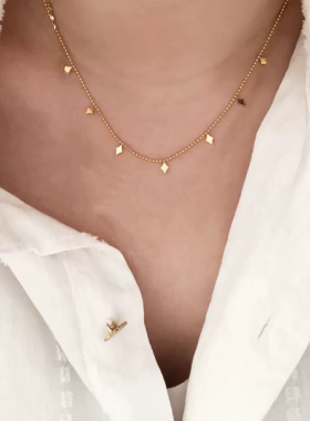 菱形碎片钛钢项链气质小众轻奢时尚百搭设计感叠戴百搭锁骨链