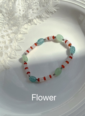 多巴胺彩色串珠手链女轻奢高级感撞色夏日氛围感弹力绳精致手串