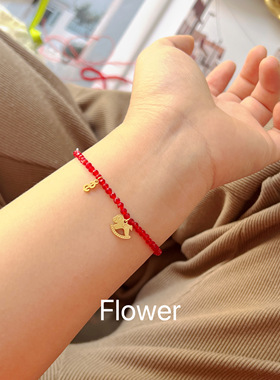 原创自制款红尖晶招财小马手串气质轻奢复古小众设计感百搭手链