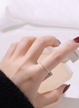 银色波光粼粼细圈钛钢戒指气质轻奢小众高级感百搭食指叠戴指环