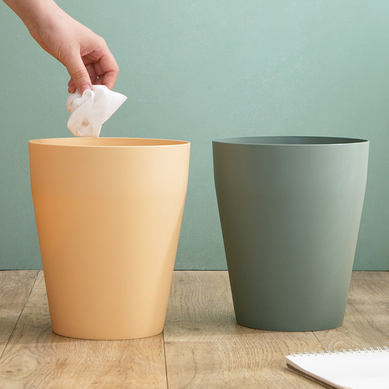 北欧风厨房垃圾桶 可爱少女卧室加厚塑料桶 家用客厅创意大号纸篓 - 图0