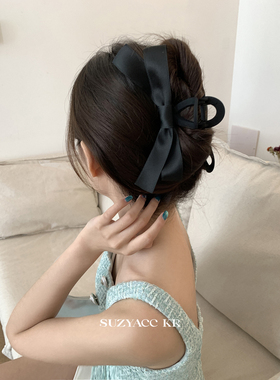 suzyacc kr丝带蝴蝶结抓夹大号女2026新款法式简约高级感盘发发夹