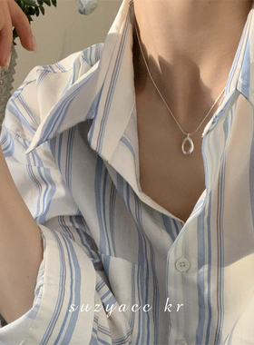 小众不规则水滴银项链